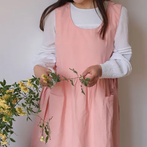 Grembiule in Cotone in Stile Giapponese per Donna Cucina Pasticceria Caffè Antimacchia Letterario Taglia Forte Vestito Grembiule Senza Maniche