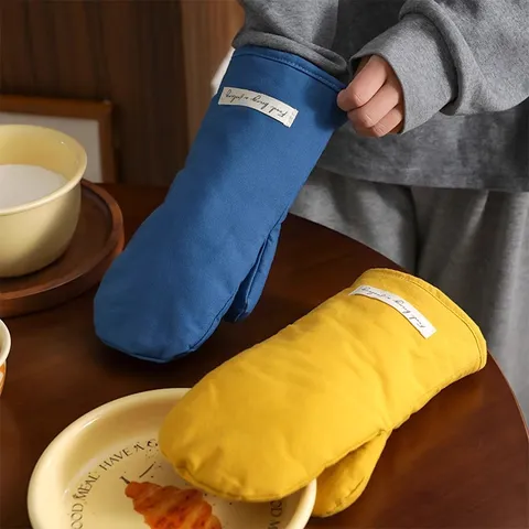 Guanti da Forno per Cucina in Cotone Spesso Resistenti al Calore Isolamento ad Alta Temperatura Guanti da Forno