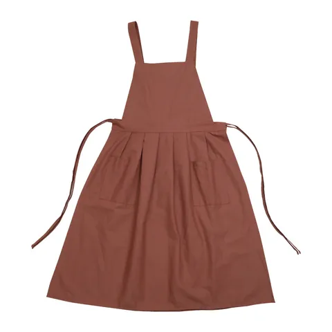 Grembiule Donna Puro Cotone Stile Coreano Tinta Unita Plissettato Antimacchia Cucina Grembiule Da Cucina Con Grandi Tasche