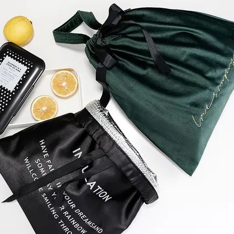 Borsa Portapranzo in Velluto Portatile Stile Ins Isolamento Termico Custodia Bento con Coulisse Borsa Portaoggetti a Mano Per Ufficio