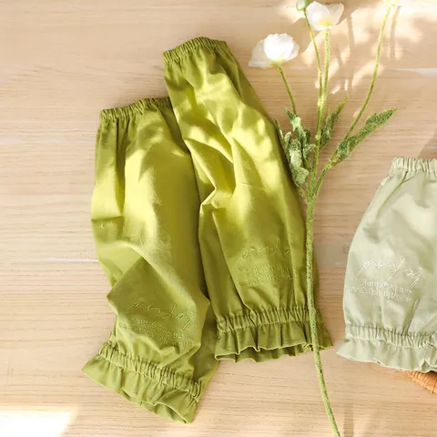 Coprimaniche in Cotone da Donna Moderno Minimalista Antimacchia con Ricamo Inglese Polsino Elastico Ufficio Casa