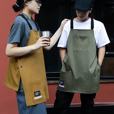 Grembiule da Lavoro Impermeabile Per Uomini Donne Poliestere Antimacchia Cucina Grembiule da Cuoco Con Tasche Multiple Cinghia Regolabile