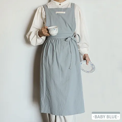 Grembiule in Cotone Minimalista per Donna Cucina Cottura al Forno Negozio di Fiori Salone di Unghie Grembiule Traspirante Tinta Unita