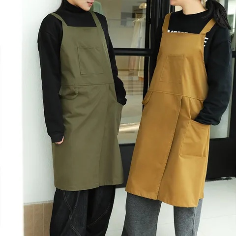 Grembiule da Lavoro per Barista Professionale Impermeabile Olio Resistente Tasche Multiple Grembiule da Lavoro per Cucina Cottura Uomini Donne
