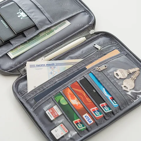 Multifunktionale Reisedokumente Organizer Tasche Große Kapazität Passhalter Mehrschichtige Aufbewahrungstasche