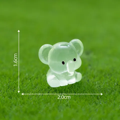Adornos de Micro Paisaje de Elefante de Resina Luminosa Mini Figuritas de Elefante que Brillan en la Oscuridad para Decoración de Jardín DIY