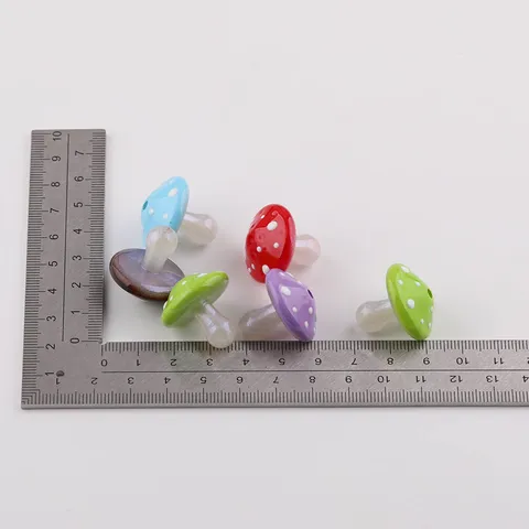 Cuentas de Acrílico de Champiñón con Lunares Pintadas para Hacer Joyas DIY Llaveros Artesanías Cuentas de Champiñón Coloridas