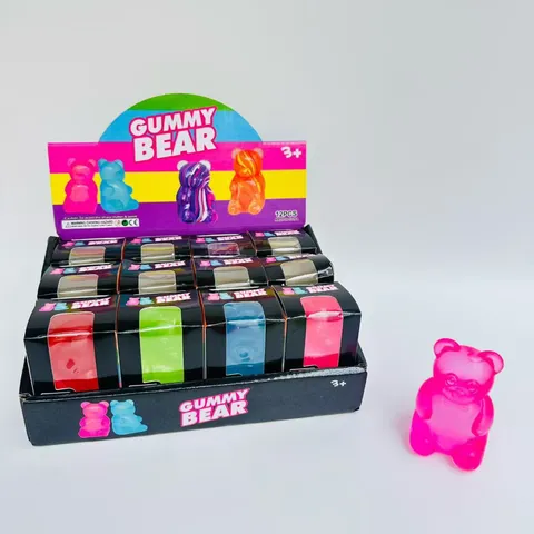 Transparent Gummibär Quetschspielzeug Für Kinder Erwachsene TPR Stressabbau Spielzeug Mit Glitzer Malzfüllung Tierform Sensorisches Spielzeug