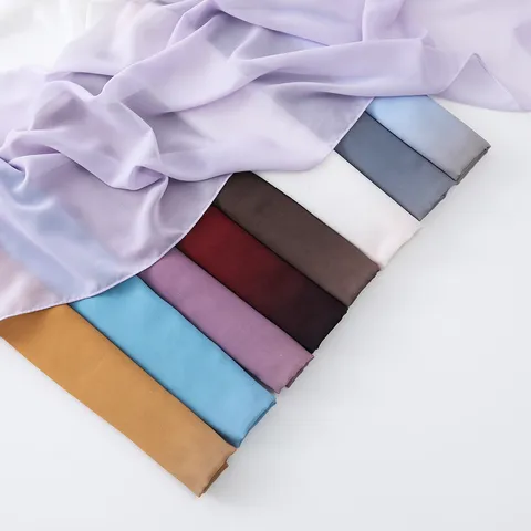 Women Gradient Chiffon Scarf Digital Printed Pearl Texture Hijab Shawl For Muslim Malaysia Indonesia Ethnic Style Lightweight Wrap