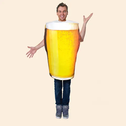 Lustiges Halloween Bierbecher Performance Kostüm Cosplay Rollenspiel Erwachsene Männer Party Outfit Neuheit Polyester Kostüm