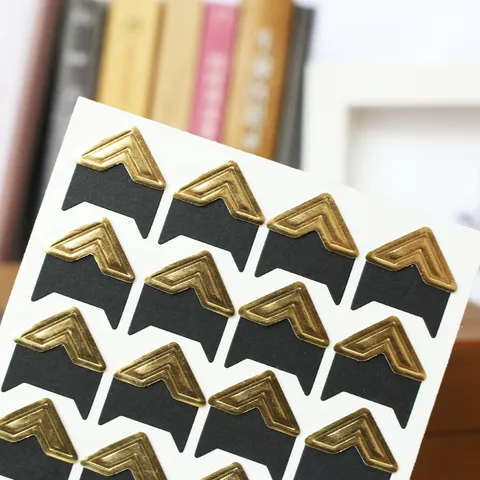 Gold Photo Corners Self Adhesive Paper Corner Stickers For DIY Scrapbook Photo Album Picture Mounting Craft Supplies