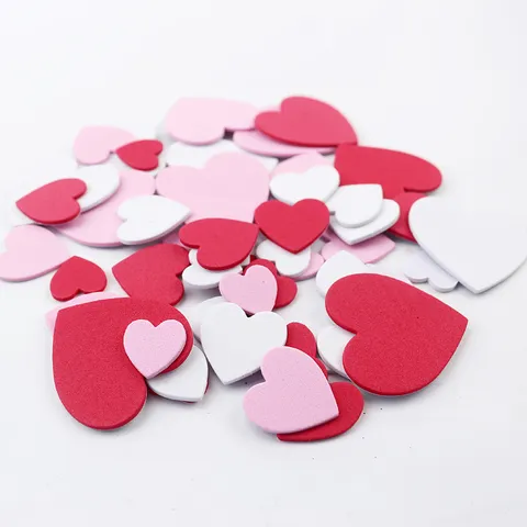 Kids DIY Foam Heart Stickers Valentine Day Craft Making Kit Multi-Color Heart Shaped EVA Foam Stickers For Kindergarten Art