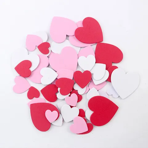 Kids DIY Foam Heart Stickers Valentine Day Craft Making Kit Multi-Color Heart Shaped EVA Foam Stickers For Kindergarten Art