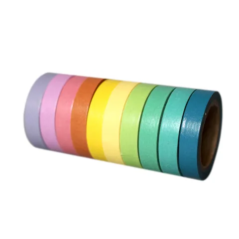 Colorful Washi Tape Set Rainbow Decorative Adhesive Tape For Scrapbooking Journaling DIY Craft Stationery Supplies