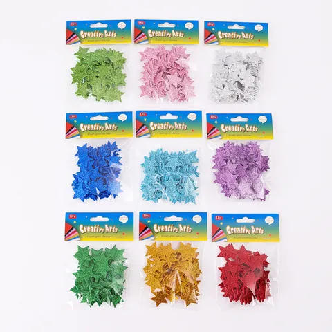 Bambini DIY Artigianato Adesivi Pentagramma Decorativi Glitter EVA Schiuma Stella Adesivi Asilo nido Arte Artigianato Materiali Accessori