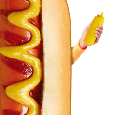 Costume de Hot-Dog Drôle Adultes Enfants Unisexe Nouveauté Nourriture Cosplay Tenue Festival Fête Performance Scène Combi-Pantalon