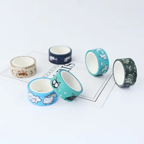 DIY Decorative Washi Tape Cute Cartoon Unicorn Animal Pattern Masking Tape For Bullet Journaling Scrapbooking Craft Stationery