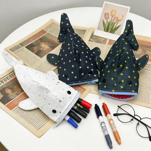 Αστεία Κασσετίνα Καρχαρίας Καρτούν Μεγάλη Χωρητικότητα Πολυεστέρας Τσάντα Μολυβιών Χαριτωμένο Ζώο Θήκη Αποθήκευσης Σχολείου