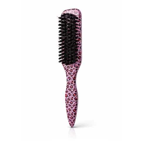 Men Beard Brush Hair Styling Comb Leopard Print Oil Head Brush Plastic Wooden Handle Hairdressing Tool