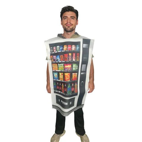 Halloween Drôle Distributeur Automatique Costume Adulte Unisexe Sans Manches Fête Cosplay Tenue de Scène Polyester