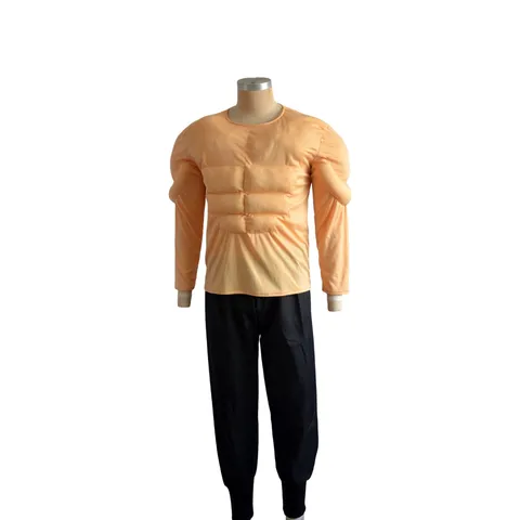 Adult Men Muscle Costume Fake Abs Cosplay Outfit Halloween Carnival Stage Performance Party Clothing Set