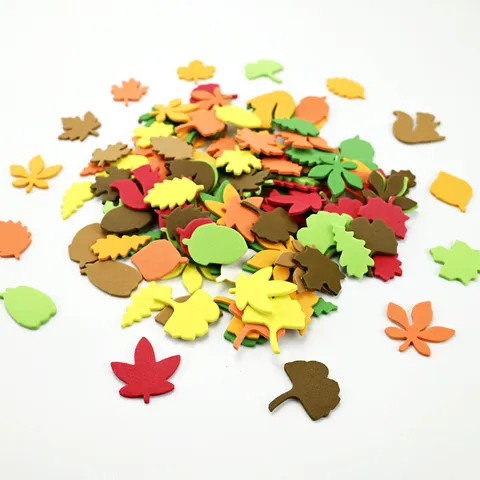 Children DIY Craft Foam Stickers Autumn Maple Leaf Mixed Colorful EVA Foam Stickers Preschool Educational Handmade Toys