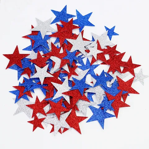 Christmas EVA Glitter Foam Star Stickers Assorted Color Pentagram Adhesive Decals For Classroom DIY Decor