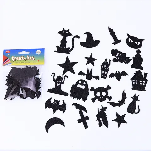 Colorful Halloween EVA Foam Stickers Glitter Self Adhesive DIY Craft Stickers For Kids Party Decoration