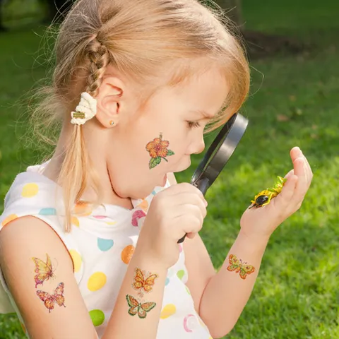 Kids Glitter Temporary Tattoo Stickers Waterproof Cartoon Floral Butterfly Animal Party Festival Holiday Gift Body Art