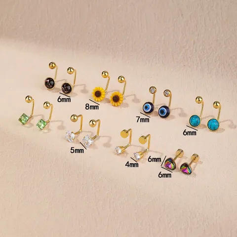 Stainless Steel Non Pierced Earring Converters Adjustable Screw Back Ear Clip Earring Findings With Rhinestone Accents DIY Components For Women Jewelry Making