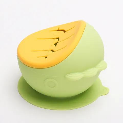 Baby Silicone Suction Bowl Infant Feeding Training Bowl With Anti Spill Leak Proof Lid Toddler Safe Tableware