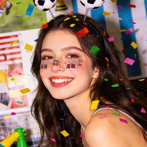 Tatuajes Temporales de Cara Impermeables Copa del Mundo de Fútbol Aficionado Deportivo Carnaval Fiesta Maquillaje Pegatinas de Arte Corporal