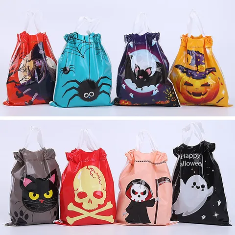万圣节 Kunststoff Geschenktüte Karikatur Kürbis Hexe Kordelzug Süßigkeiten Tasche Mitgebsel Leckereien Tasche Für Fest Thema Party Zubehör