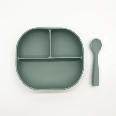 Baby Silicone Suction Plate Divided Toddler Dinner Plate Kids Tableware Self Feeding Infant Food Tray