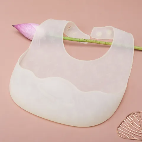 Baby Silicone Bib Waterproof Lightweight Soft Infant Feeding Bibs With Catch Pocket Star Pattern Baby Mealtime Essentials