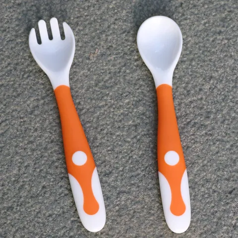 Baby Bendable Fork And Spoon Set Infant Training Tableware Polypropylene Material Flexible Handles Toddler Self Feeding Utensils