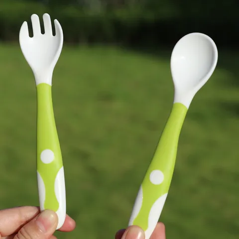 Baby Bendable Fork And Spoon Set Infant Training Tableware Polypropylene Material Flexible Handles Toddler Self Feeding Utensils