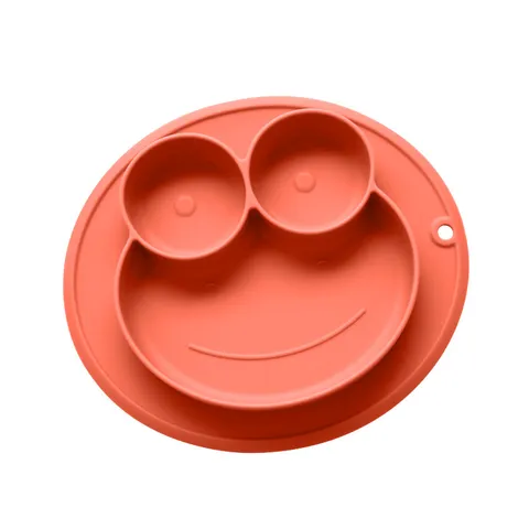 Silicone Baby Divided Dinner Plate Cute Cartoon Shape Anti Slip Suction Cup Toddler Food Feeding Tableware