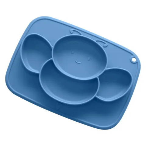 Baby Silicone Divided Suction Plate Cute Animal Shape Toddler Feeding Dish Safe Infant Food Bowl Kitchen Tableware