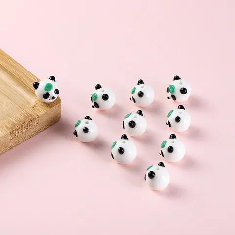 Handmade Cartoon Little Panda Glass Loose Beads Cute Animal DIY Jewelry Accessories
