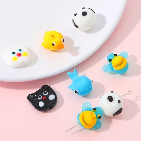 Handmade Glass Beads Cartoon Animal Loose Beads DIY Jewelry Making Craft Accessories For Earring Bracelet Necklace