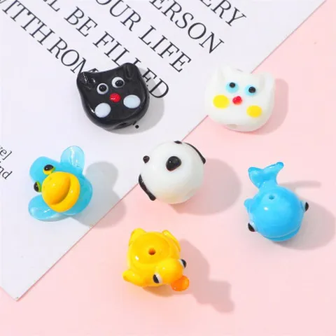 Handmade Glass Beads Cartoon Animal Loose Beads DIY Jewelry Making Craft Accessories For Earring Bracelet Necklace