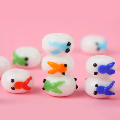 Handmade Animal Glazed Glass Spacer Beads Colorful Faceted Goldfish Beads DIY Jewelry Making Accessories Craft Supplies