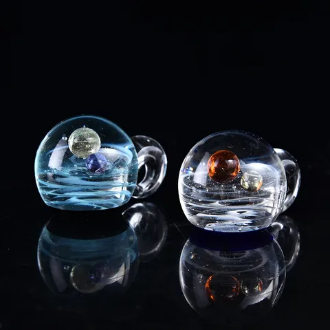 Handmade Glass Starry Sky Pendant Universe Crystal Ball DIY Jewelry Accessories Transparent Glass Ball Charm