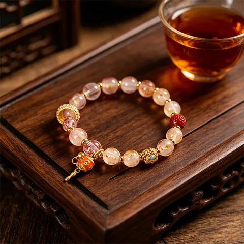 Tibetan Style Colored Glaze Beaded Bracelet Buddhist Scripture Mantra Charm Bracelet Meditation Jewelry Gift For Women