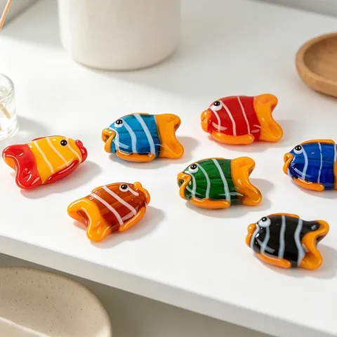 Handmade Glass Fish Beads Striped Little Fish Loose Beads For DIY Bracelet Necklace Phone Chain Pendant Jewelry Accessories