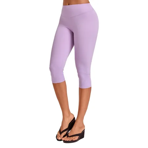 Women High Waist Tummy Control Yoga Capris Hip Lifting Running Fitness Shorts Nylon Spandex Tight Gym Activewear Leggings