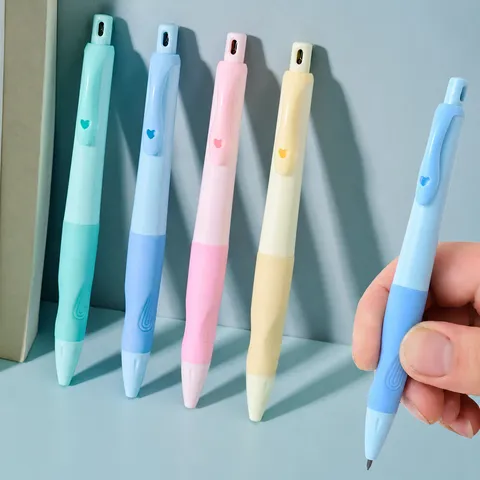 Studenten Druckbleistift 2.0mm Verdickte Mine Korrekt Griffform Macaron Farbe Schreibwaren Büro Prüfungsbedarf