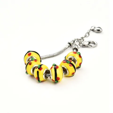 Classic Luminous Glass Charm Bracelet Snake Chain DIY Beaded Bracelet Crystal Faceted Beads Jewelry Gift For Women