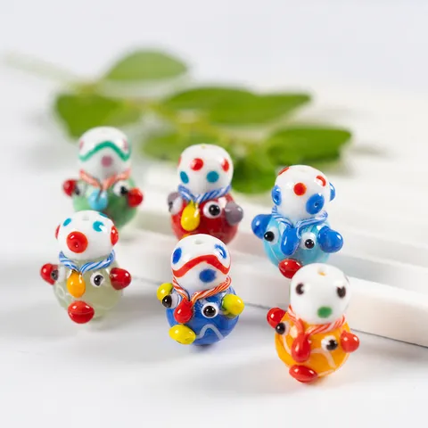 Handmade Glass Human Face Beads Phoenician Guardian DIY Bracelet Necklace Jewelry Making Loose Beads Craft Accessories